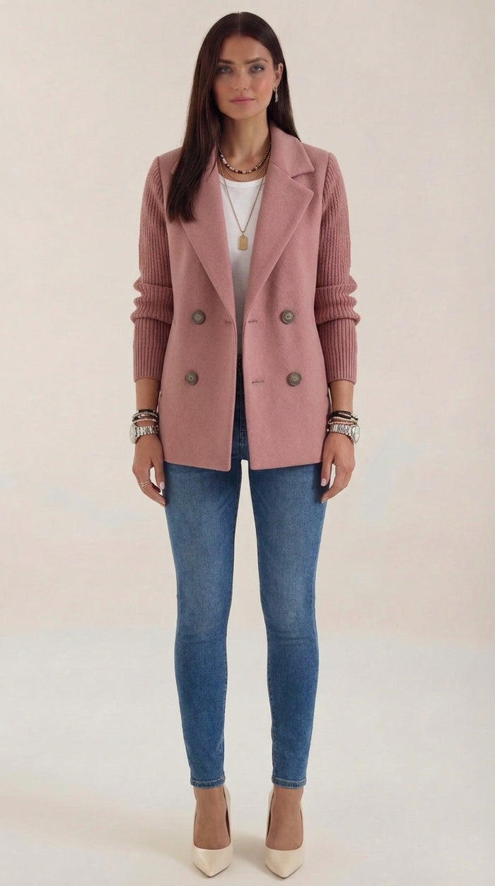 Carla | Blazer Elegante con Mangas de Punto