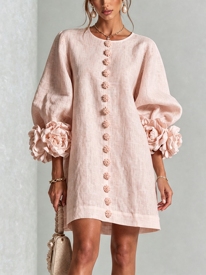 Patrizia | Vestido Corto Floral con Botones