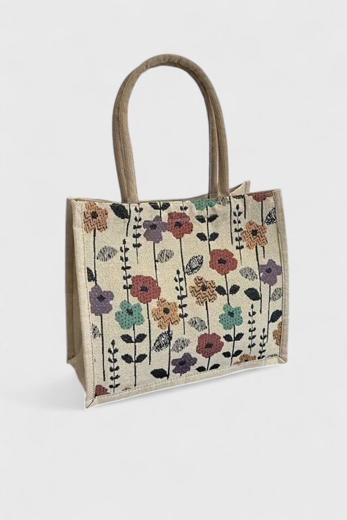 Bolsa de Yute Taila con Estampado Floral