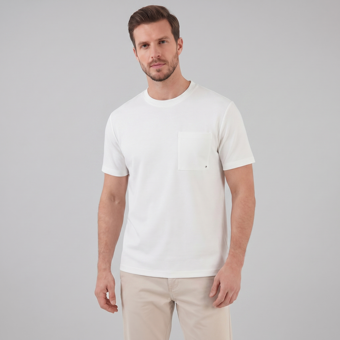 Camiseta Hombre Ajuste Relajado Estampado Pecho Casual