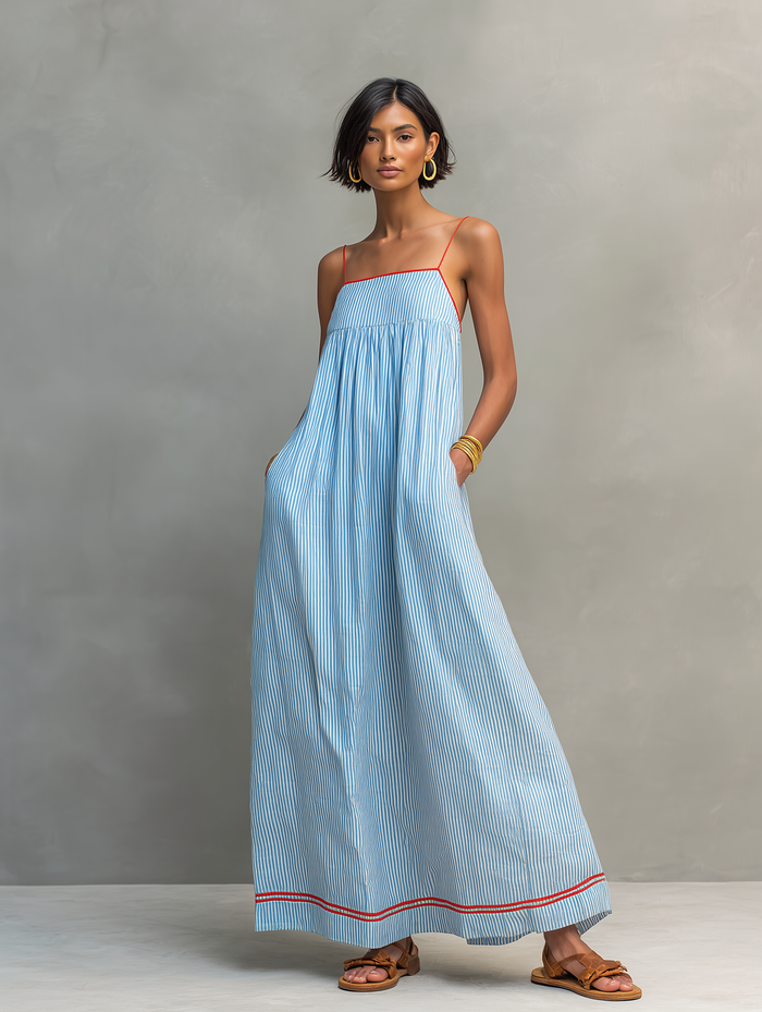 Ilaria | Vestido de Tirantes Delgados con Bolsillos