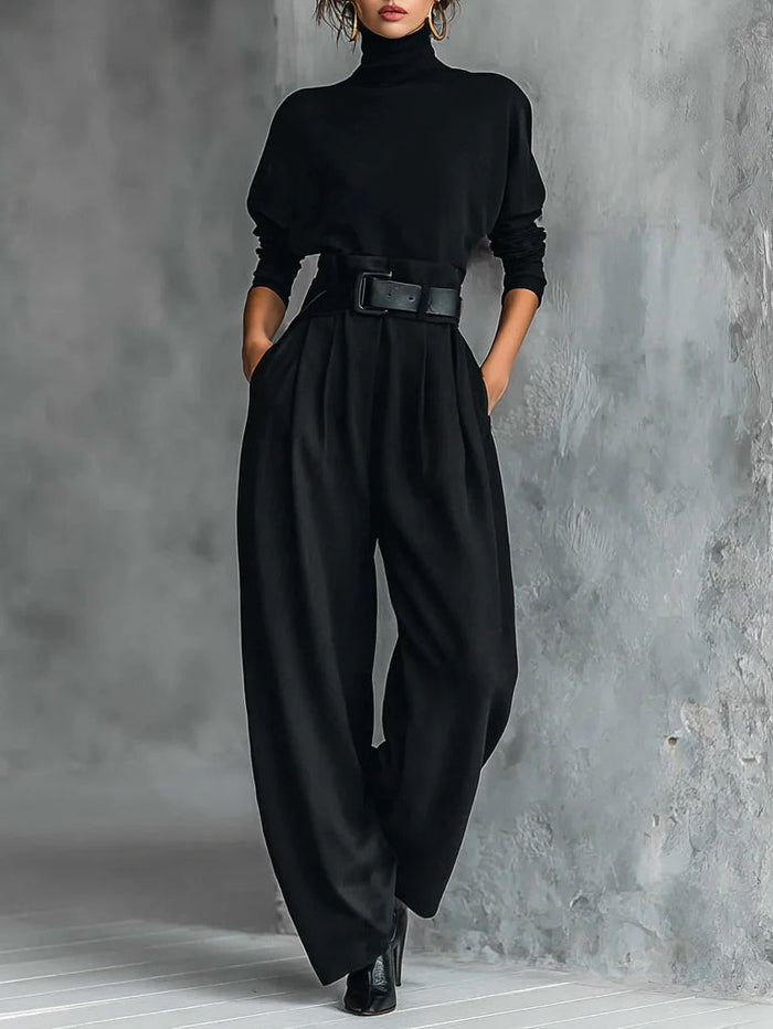 Conjunto de Cuello Alto y Pantalón Recto Cyrielle
